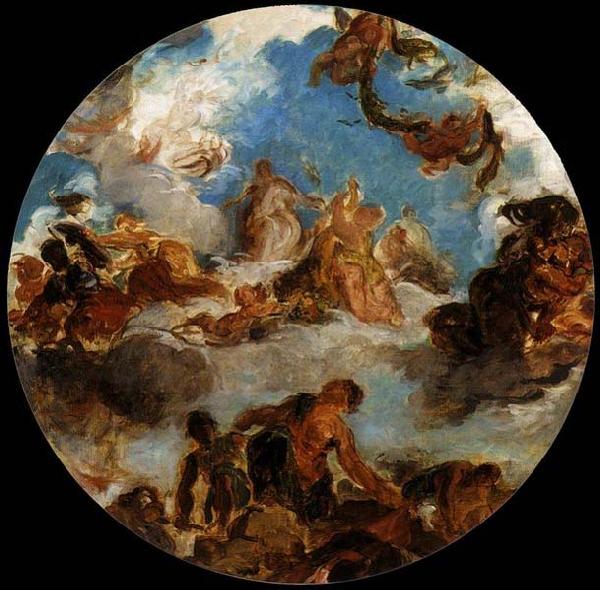 Eugene Delacroix Sketch for Peace Descends to Earth oil painting picture